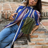 Vestido Ruché Rayas Malva