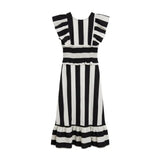 Vestido Snap Rayas Negro