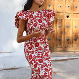 Vestido Snap Tapet Burdeos